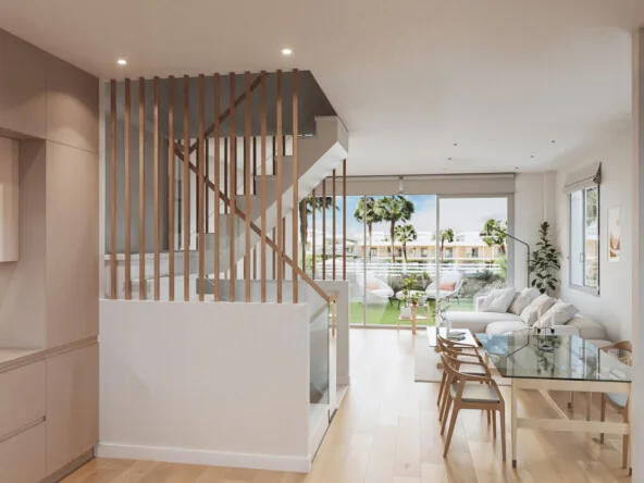 Interior de vivienda de esquina